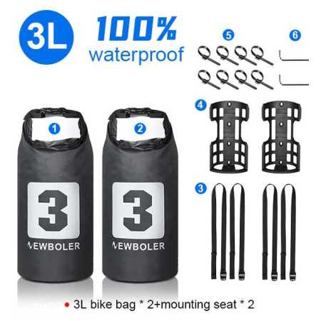 2 x 3L Portable Waterproof front Bike Fork Pannier Bag