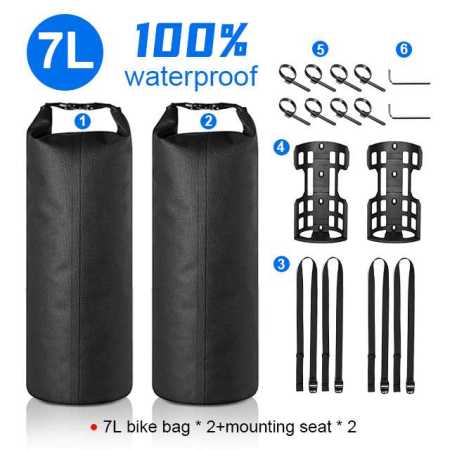 2 x 7L Portable Waterproof front Bike Fork Pannier Bag