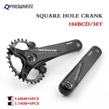 30 Teeth  PROWHEEL Bicycle Square Hole Crankset 104BCD 175mm