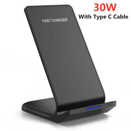 30W Wireless Charger Stand For iPhone and Samsung Phones 