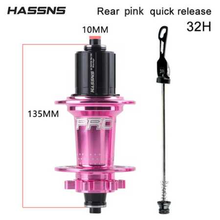 32H Rear Bicycle Hub 10mm x 135mm Pink Colour