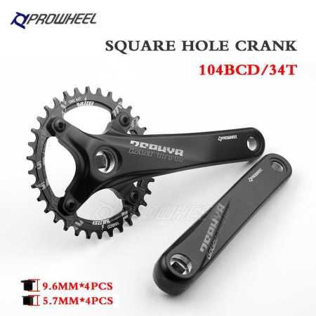 34T PROWHEEL Bicycle Square Hole Sprocket 104BCD 170mm