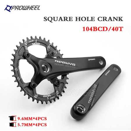 40 Teeth  PROWHEEL Bicycle Square Hole Crankset 104BCD 175mm