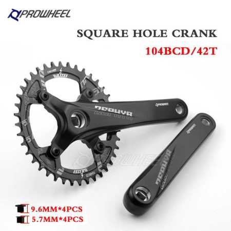 42T PROWHEEL Bicycle Square Hole Sprocket 104BCD 170mm