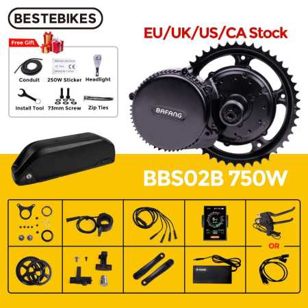 8Fun Full Ebike Conversion Kit  44T 52V 750W 17.5AH Battery