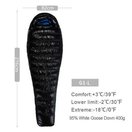 Aegismax G1 Large Down Sleeping Bag -2 to 3 Degrees 