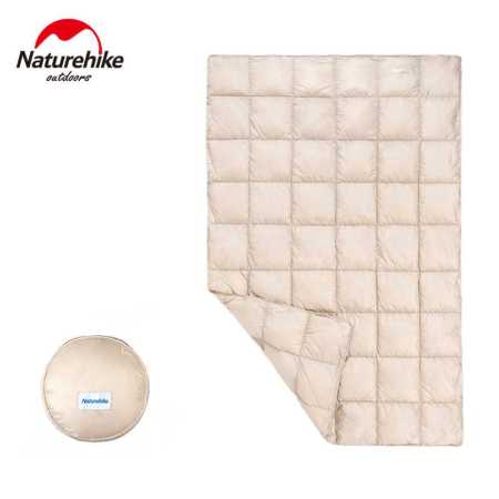 Beige Goose Down Hiking Quilt Splicable Portable Ultralight Sleeping Bag Just 220 grams