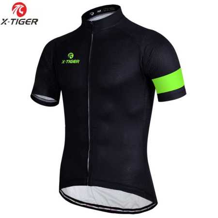 Black Cycling Shirt Quick Dry Fabric