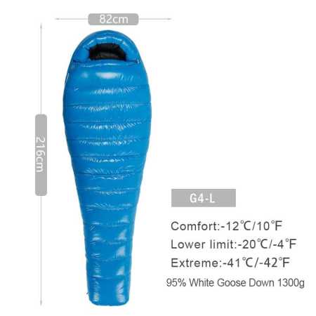 Blue G4 Ultralight Sleeping Bag -20 to -12 Degrees Large