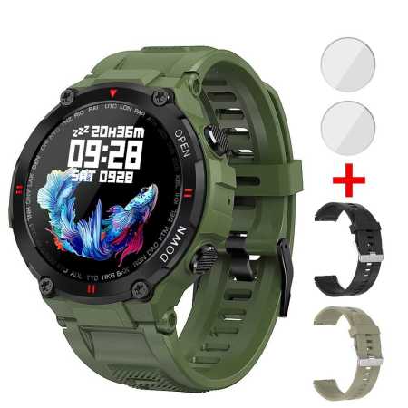 Canmixs K22 Smartwtach Green Colour with 2 Straps and Film Covers