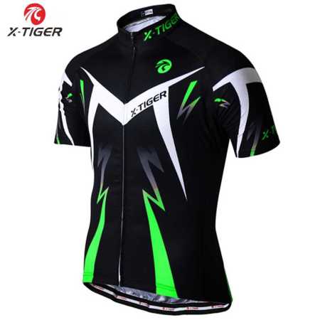 Cycling Shirt Qucik Dry Black White and Green