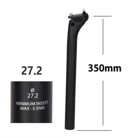 Lightweight Carbon Fiber Seatpost 27.2mm 350mm