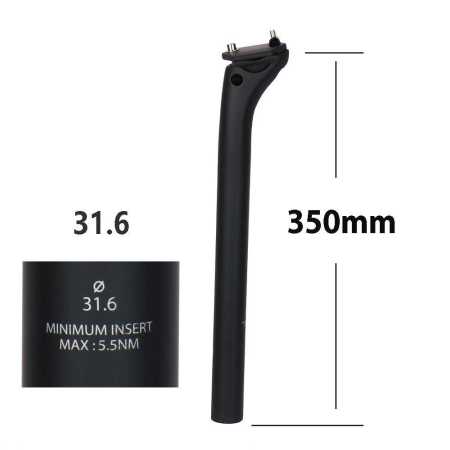 Lightweight Carbon Fiber Seatpost 31.6mm 350mm