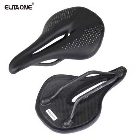 ELITAONE MTB Road Bike Seat 240 x 143mm Carbon Fiber Super Light Leather 96g