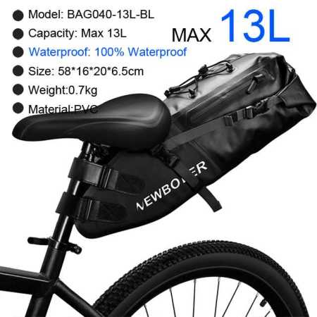 Extra Large Waterproof Saddle Bag for Bikes 13L Newboler