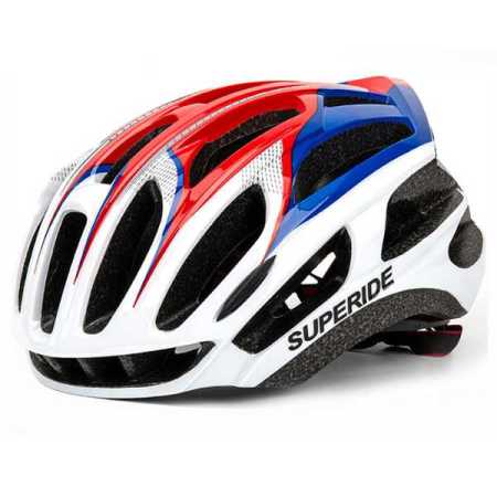 MTB and Road Bike Helmet Blue Red and Black Colours