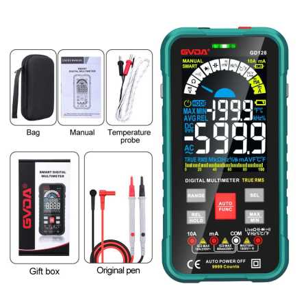 Multimeter Auto Range 1000V 10A Digital Capacitance Tester True RMS