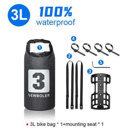 NEWBOLER Portable Waterproof front Bike Fork Pannier Bag 3L