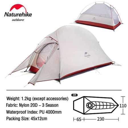 Naturehike Cloud Up 1 Person  Ultralight Tent only 1.2kg
