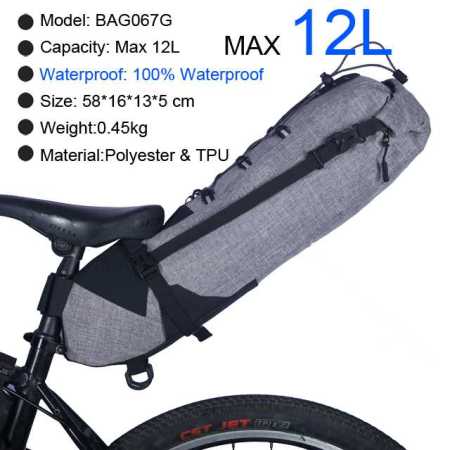 Newboler Large Capacity Waterproof Saddle Bag 12L