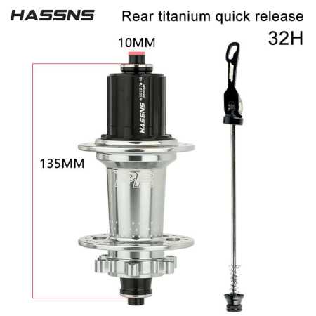 Replacement Bike Hub 10mm x 135m for Rear Wheel Silver