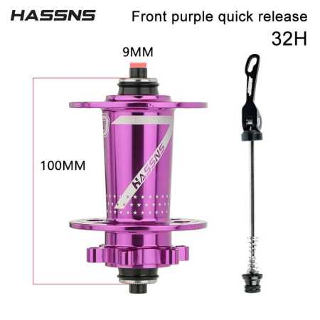 Replacement Bike Hub 9mm x 100m for Front Wheel Purple