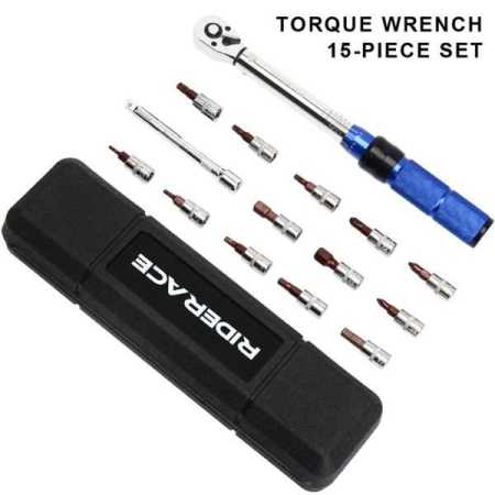 Riderace Bicycle Torque Wrench Set 15 Piece Set
