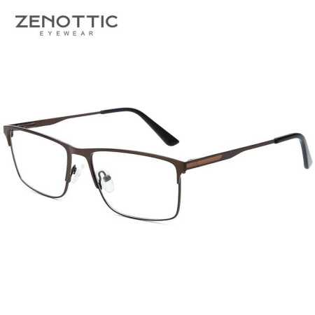 Single Prescription Specticles for  Men Anti Blue Light Photochromic Brown Frames
