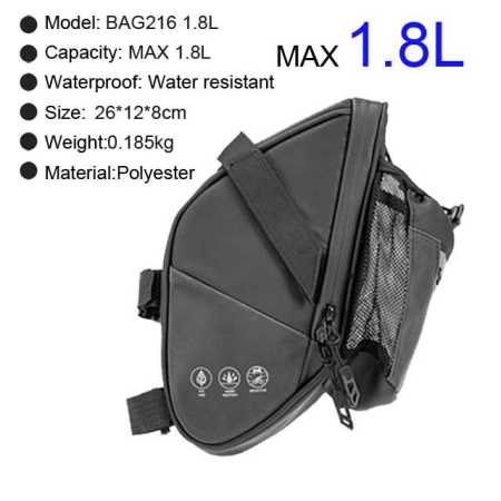 Small Bike Saddle bag 1.8L Capacity Water Resistant
