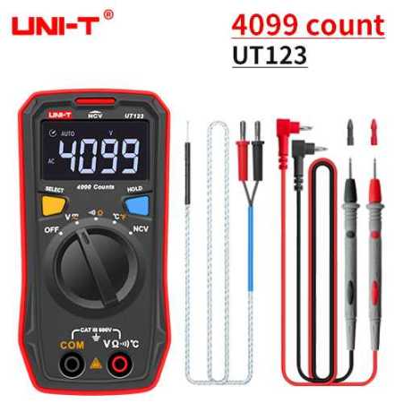 Uni T Tester UT123 Mini Digital Multimeter AC DC Voltage Resistance  Temperatue Continuity Test
